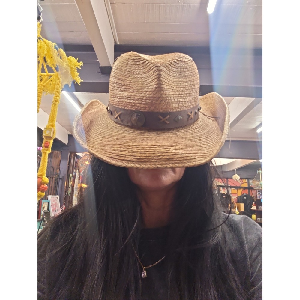 Straw palm fiber Cowboy Hat with Decorative Band